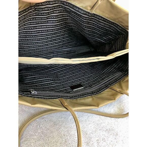 Vintage Prada Tessuto Large Tan Tote Shoulder Bag - Picture 11 of 16